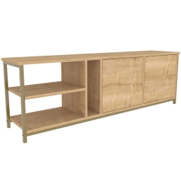 Έπιπλο Tηλεόρασης Primrose 322RTC2259 160x35,3x50,8cm Oak-Gold