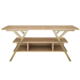 Έπιπλο Τηλεόρασης Minerva 322RTC2320 120x35x55cm Gold-Oak