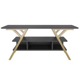 Έπιπλο Τηλεόρασης Minerva 322RTC2321 120x35x55cm Gold-Anthracite