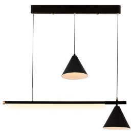 Φωτιστικό Οροφής - Ράγα 414LRC1238 90x18x120cm 1xLed 15W 3000K/2xE14 40W Black Opviq