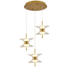 Φωτιστικό Οροφής 414LRC1358 Φ40x120cm 6xLed 3000lm 5W 3000K Gold Opviq