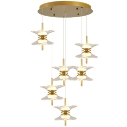 Φωτιστικό Οροφής 414LRC1360 Φ55x120cm 12xLed 6000lm 5W 3000K Gold Opviq