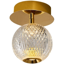 Φωτιστικό Οροφής - Πλαφονιέρα 414LRC1376 Φ12x15cm Led 500lm 5W 3000K Gold Opviq