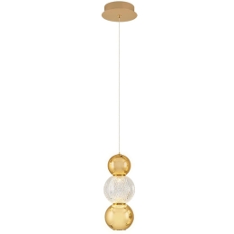 Φωτιστικό Οροφής 414LRC1407 Φ12x120cm Led 500lm 5W 3000K Gold-Clear Opviq