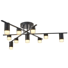 Φωτιστικό Οροφής - Πλαφονιέρα 414LRC1601 Φ130x30cm 10xLed 5000lm 5W 3000K Black Opviq