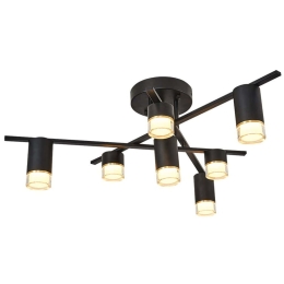 Φωτιστικό Οροφής - Πλαφονιέρα 414LRC1604 Φ80x30cm 7xLed 3500lm 5W 3000K Black Opviq