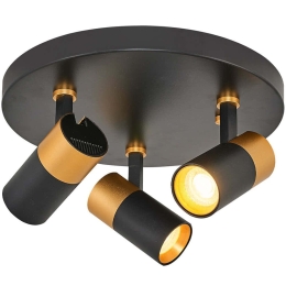 Φωτιστικό Οροφής - Σποτ 414LRC1638 Φ32x17cm 3xGU10 4,5W Black-Gold Opviq