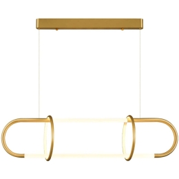 Φωτιστικό Οροφής - Ράγα 414LRC1836 98x25x120cm 2xLed 2400lm 12W 3000K Gold Opviq