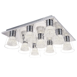 Φωτιστικό Οροφής - Πλαφονιέρα 414LRC1885 45x45x14cm 9xLed 2830lm 3W 4000K Chrome Opviq