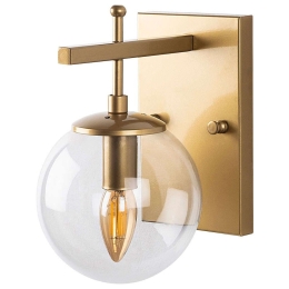 Φωτιστικό Τοίχου - Απλίκα Zahar 942FLG2214 15x20x15cm E14 40W Clear-Gold Opviq