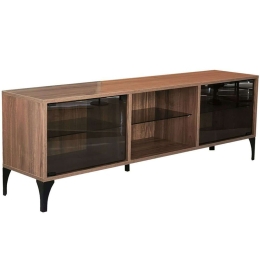 Έπιπλο Τηλεόρασης Με Φως Led Olympos 552NOS2250 160x35x55cm Walnut