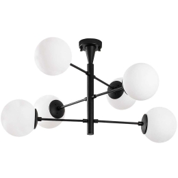 Φωτιστικό Οροφής - Πλαφονιέρα Arge 942FLG2507 75x75x40cm 6xE14 40W Black Opviq
