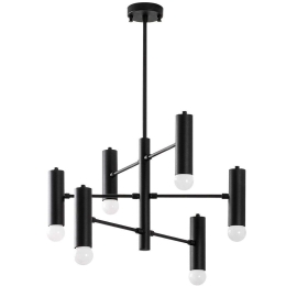 Φωτιστικό Οροφής - Πλαφονιέρα Gharib 942FLG2512 55x55x73cm 6xE27 40W Black-White Opviq