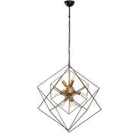 Φωτιστικό Οροφής Till 942FLG2516 62x62x125cm 9xE14 40W Black-Gold Opviq