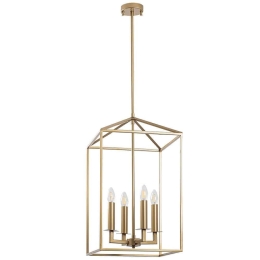 Φωτιστικό Οροφής Till 942FLG2519 35x35x107cm 4xE14 40W Gold Opviq