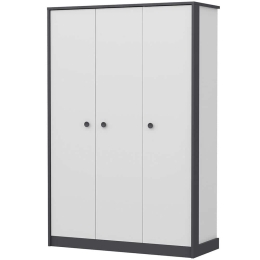 Ντουλάπα Τρίφυλλη Life 382NRC2201 120x48x182cm White-Anthracite Τρίφυλλη