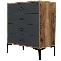 Συρταριέρα Lizbon 845HCT1201 76x40x90,7cm Walnut-Anthracite