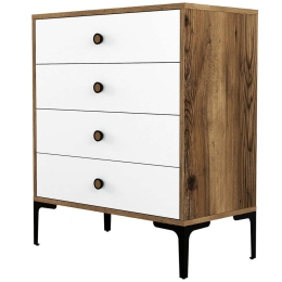 Συρταριέρα Lizbon 845HCT1202 76x40x90,7cm Walnut-White