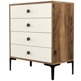 Συρταριέρα Lizbon 845HCT1205 76x40x90,7cm Walnut-Cream