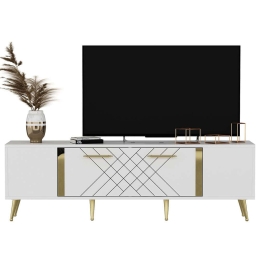 Έπιπλο Τηλεόρασης Detas 475OLV1136 150x35x48,2cm White-Gold