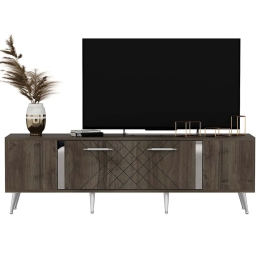 Έπιπλο Τηλεόρασης Detas 475OLV1141 150x35x48,2cm Walnut-Silver