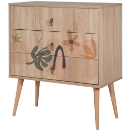 Συρταριέρα City Trio Leaf 869VEL3473 80x40x89cm Multi