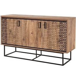 Μπουφές Quantum Mare Fade 863SPH5122 140x40x80cm Pine-Black Μοριοσανίδα, Μέταλλο