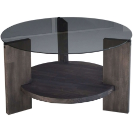Τραπέζι Σαλονιού Mondo 552NOS1458 75x75x40cm Dark Brown-Anthracite