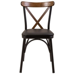 Καρέκλα Oliver 869VEL8113 46x48x87cm Black-Walnut Μοριοσανίδα, Μελαμίνη