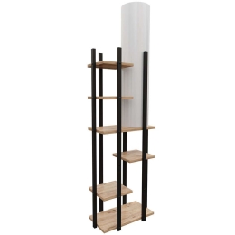 Φωτιστικό Δαπέδου Με Ραφάκια Vogue 390FLH2159 45x160cm E27 60W Natural-Black Opviq