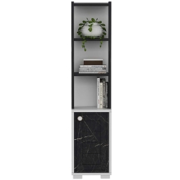 Βιβλιοθήκη Anka 475OLV2115 29,6x21,6x134,6cm Marble Effect Black-White