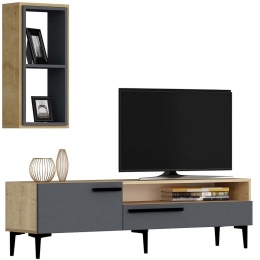 Σύνθεση Τηλεόρασης Zera 475OLV1466 150x35x50cm Anthracite