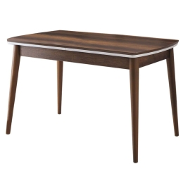 Τραπέζι Επεκτεινόμενο Vega 974NMB1540 130/160x80x75cm Walnut-White Πλαστικό,Mdf