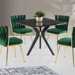 Τραπέζι Kare Ikon 974NMB1546 87x87x75cm Black Πλαστικό,Mdf