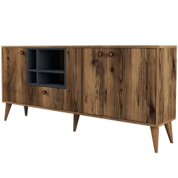 Μπουφές Napoli 845HCT5336 180x35x81cm Walnut Πλαστικό,Μοριοσανίδα