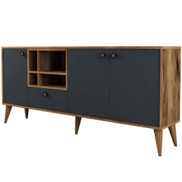 Μπουφές Napoli 845HCT5338 180x35x81cm Anthracite Πλαστικό,Μοριοσανίδα