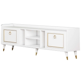 Έπιπλο Τηλεόρασης Rudy 505CRL1721 180x35x55cm White-Gold