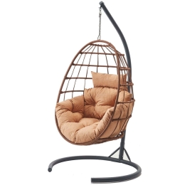 Κούνια Κήπου Tavus 561CLR1547 120x120x214cm Cappuccino-Brown