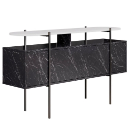 Μπουφές Hanley 776HMS2520 150x38x86,2cm Black-White