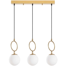 Φωτιστικό Οροφής - Ράγα Ring 942FLG1657 75x15x185cm 3xE14 40W Gold Opviq