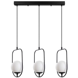 Φωτιστικό Οροφής - Ράγα Skew 942FLG1665 80x15x185cm 3xE14 40W Black Opviq
