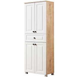 Ντουλάπα Τετράφυλλη Tuvalle 230TVL1202 60x30x175cm Oak-White Τετράφυλλη