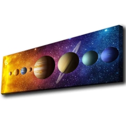 Πίνακας Καμβάς Με Φως Led 139LDG1102 90x30cm Multi Wallity Οριζόντιοι Ξύλο, Καμβάς