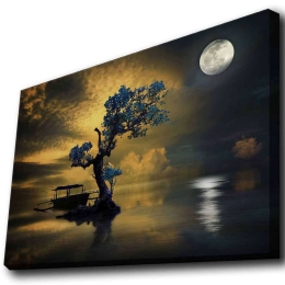 Πίνακας Καμβάς Με Φως Led 139LDG1134 70x45cm Multi Wallity Οριζόντιοι Ξύλο, Καμβάς
