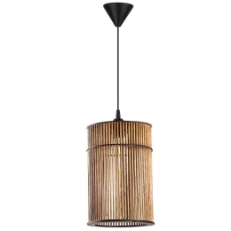 Φωτιστικό Οροφής Cylinder Cage 390FLH2185 20x20x70cm 1xE27 40W Brown-Black Opviq