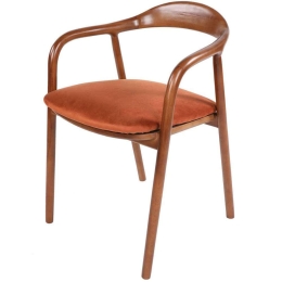 Πολυθρόνα 974NMB1708 52x51x77cm Walnut-Terracotta Μοριοσανίδα, Μελαμίνη