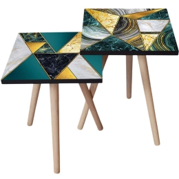 Τραπεζάκια Βοηθητικά (Σετ 2Τμχ) 481LNA2203 35x35x47/42cm Multi