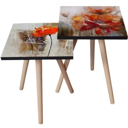 Τραπεζάκια Βοηθητικά (Σετ 2Τμχ) 481LNA2243 35x35x47/42cm Multi