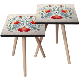 Τραπεζάκια Βοηθητικά (Σετ 2Τμχ) 481LNA2363 35x35x47/42cm Multi