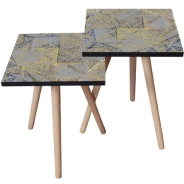 Τραπεζάκια Βοηθητικά (Σετ 2Τμχ) 481LNA2454 35x35x47/42cm Multi